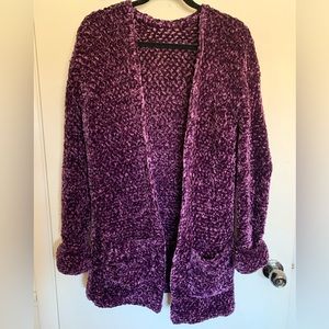 Purple velvet outerwear